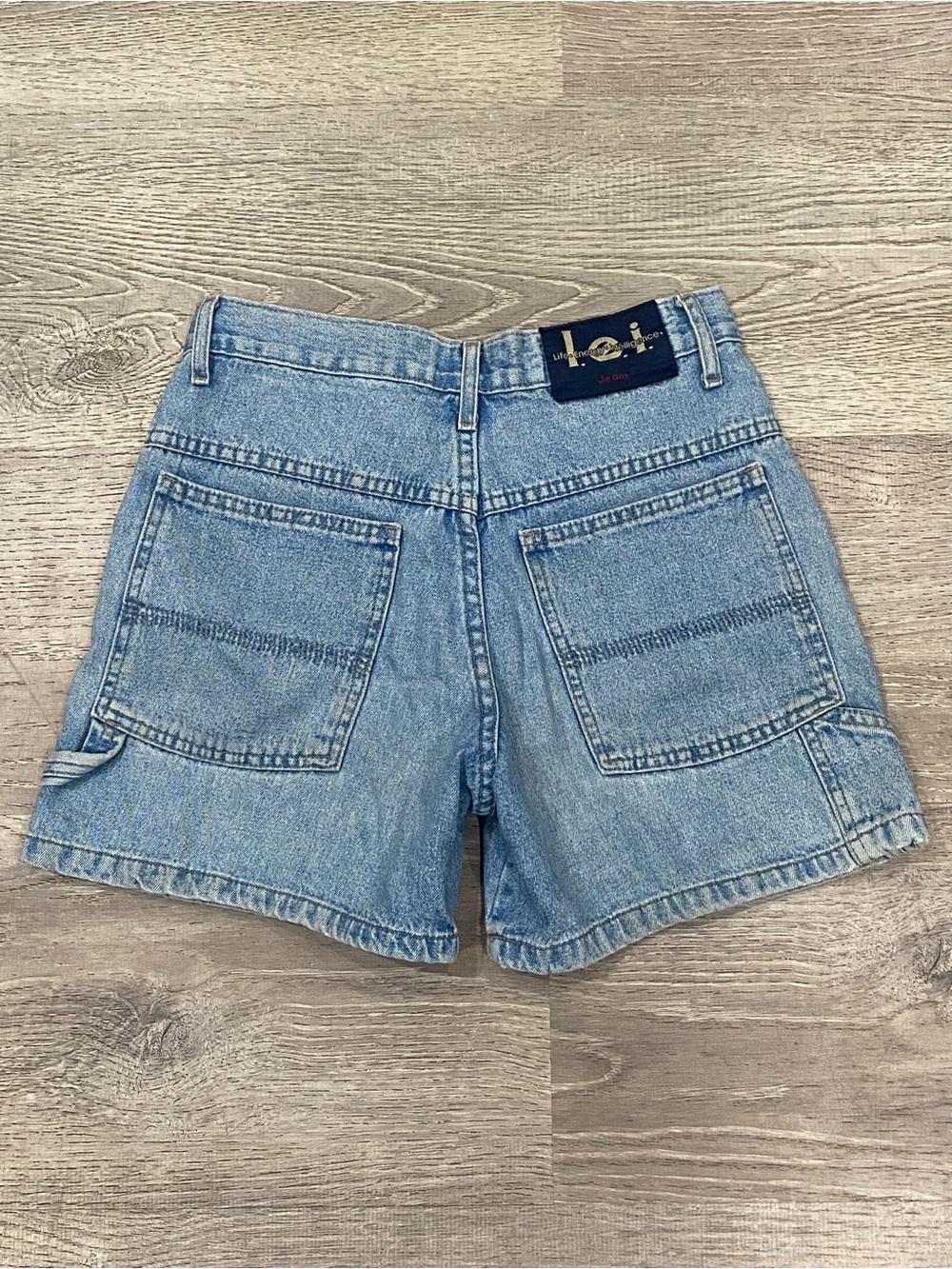 Vintage l.e.i. Y2K Light Wash Button Fly Carpenter Utility Shorts 24